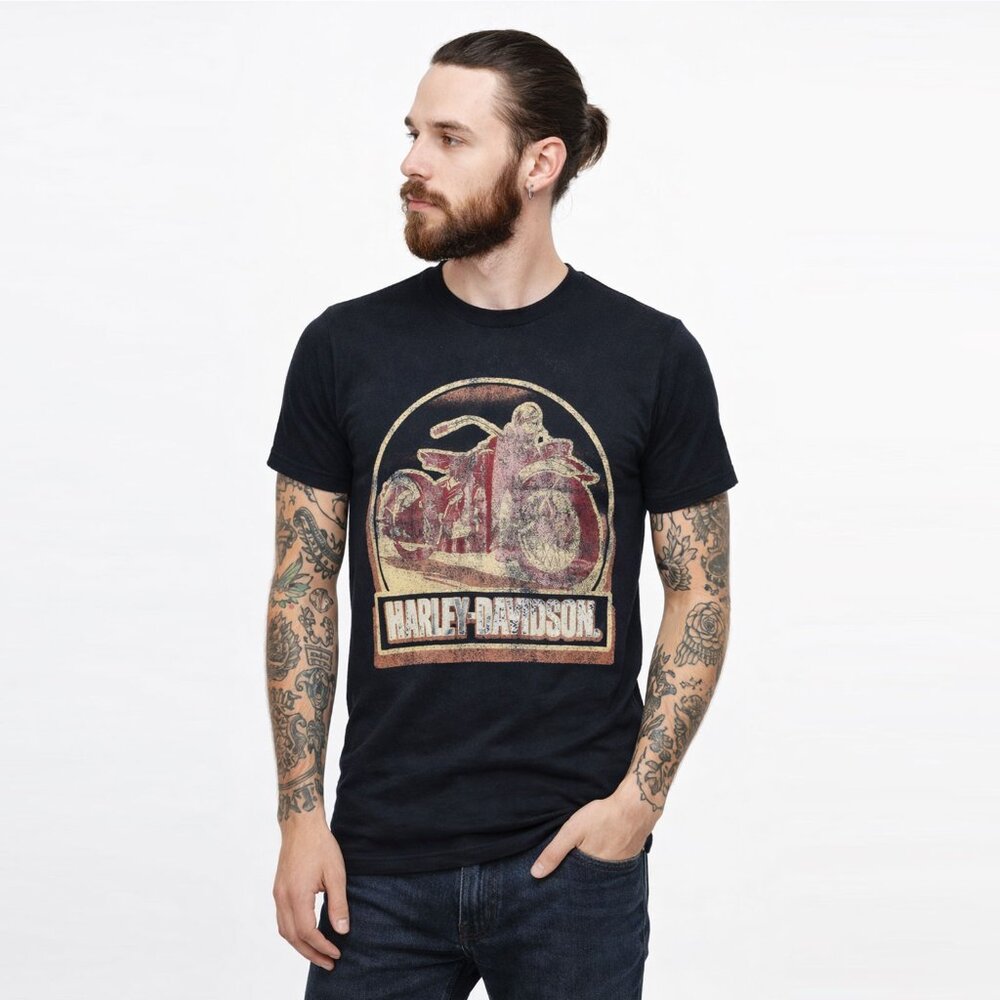 Harley-Davidson Jamaica T-Shirt Black 100% Cotton Graphic Tee Biker Moto